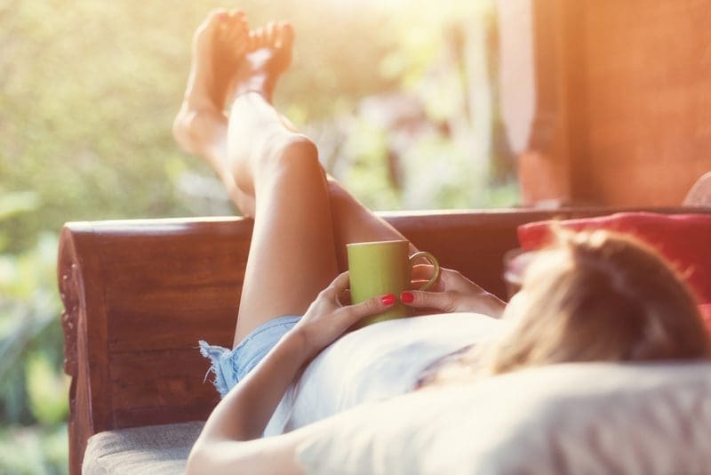 relaxte moeder