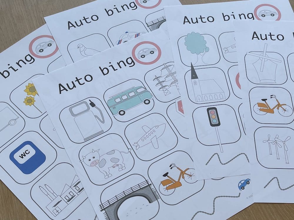 auto bingo printen voor kinderen
